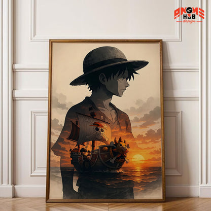 Onee Piecee Poster/Canvas, Art Anime Wall Print, Wall Decor  –  Luuffyy 2  Poster/Canvas ANIME HUB