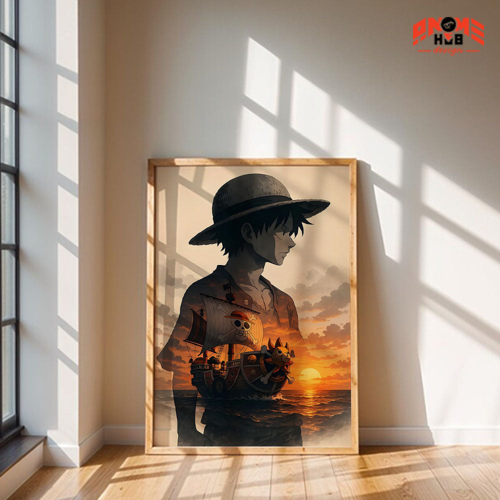 Onee Piecee Poster/Canvas, Art Anime Wall Print, Wall Decor  –  Luuffyy 2  Poster/Canvas ANIME HUB