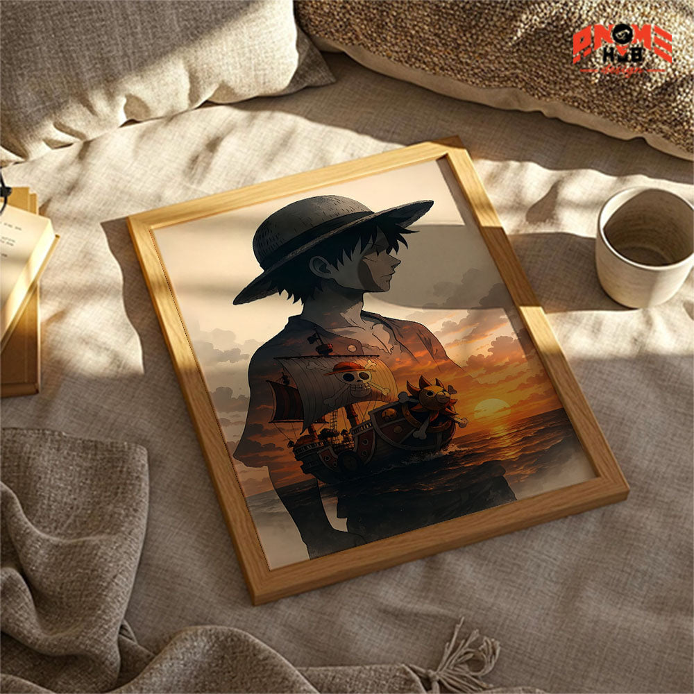 Onee Piecee Poster/Canvas, Art Anime Wall Print, Wall Decor  –  Luuffyy 2  Poster/Canvas ANIME HUB