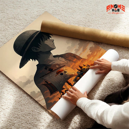 Onee Piecee Poster/Canvas, Art Anime Wall Print, Wall Decor  –  Luuffyy 2  Poster/Canvas ANIME HUB