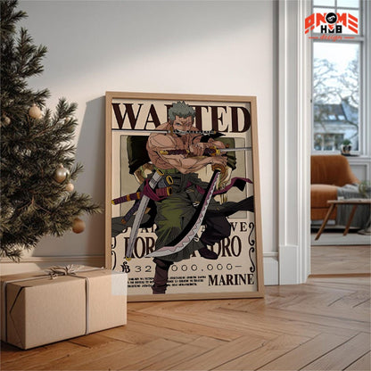 Onee Piecee Poster/Canvas, Art Anime Wall Print, Wall Decor  – Wanted Rorronnoa Zoorro  Poster/Canvas ANIME HUB