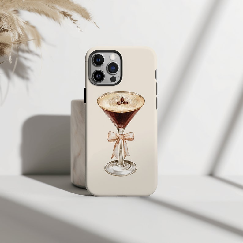 Espresso Martini Phone Case: Chic Cocktail Illustration, Girly Style, Iphone/Samsung Case